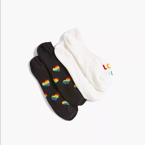 2 no show socks love rainbow heart - Picture 2 of 4